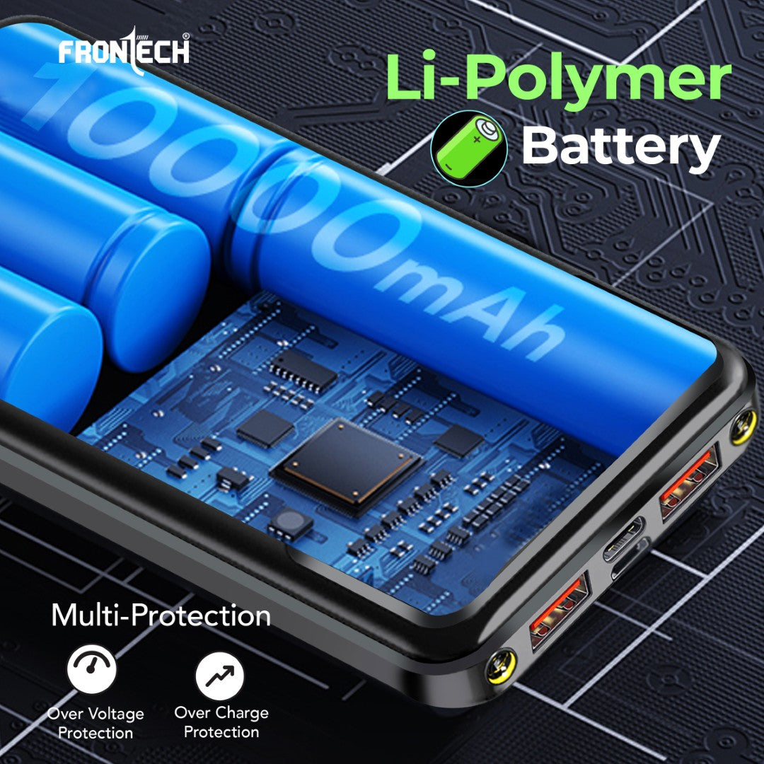 10000 mAh Li-Polymer Power Bank with LED Indicator, Dual USB (PB-0006)