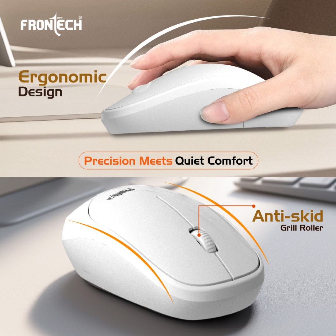 Frontech Wireless Keyboard & Mouse Combo: 2.4GHz, 104 Keys, 1200 DPI (KB-0030)