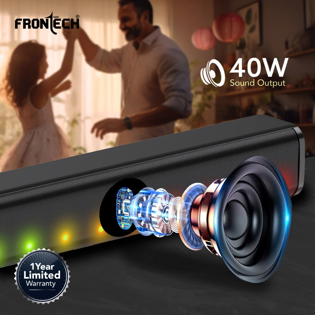 ECHOBAR Soundbar | 40W Dynamic Sound | Bluetooth 5.3 | Multi-Input Compact Design (SW-0192)