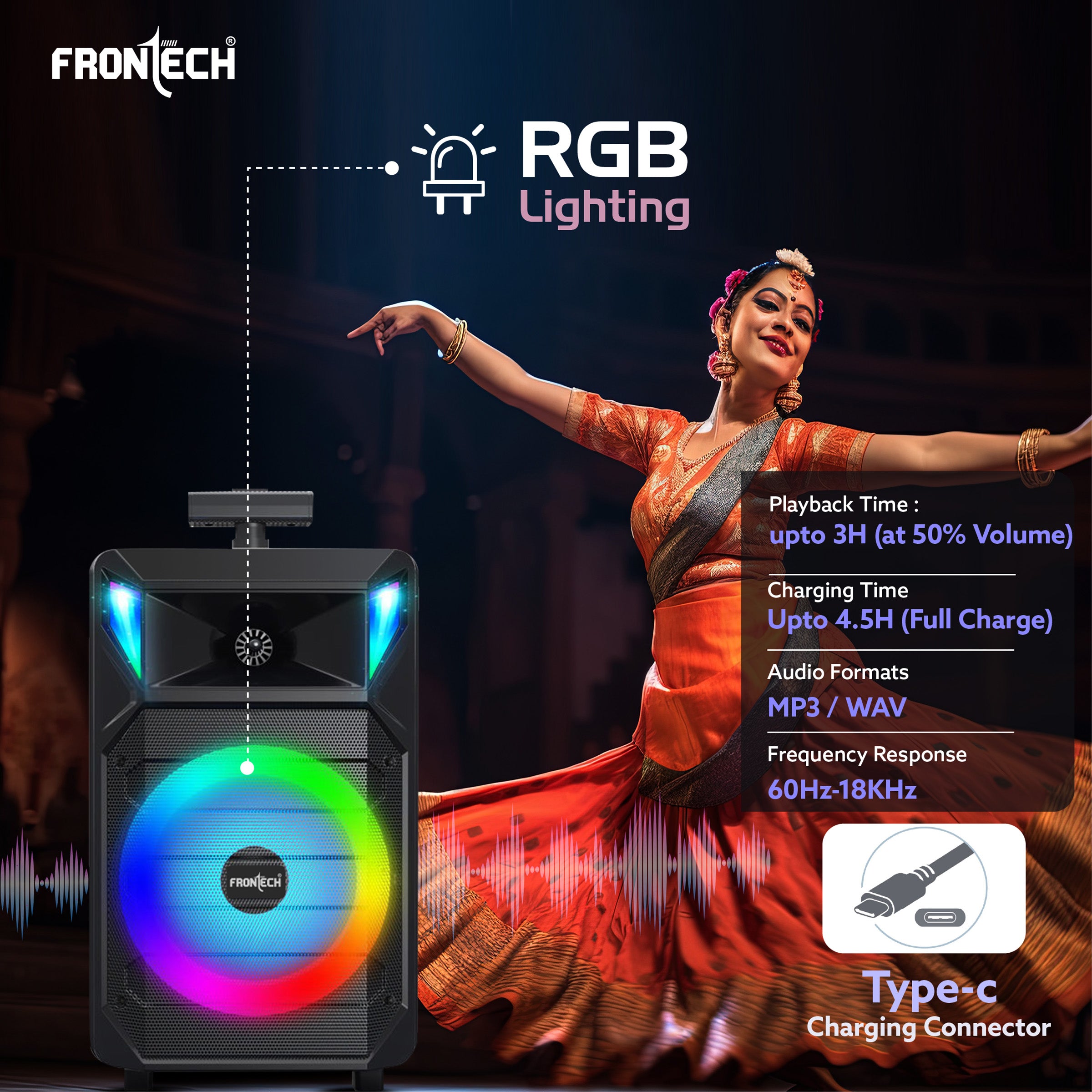 Frontech SW-0222 Multimedia Speaker – Power, Precision, and Portability in Every Beat