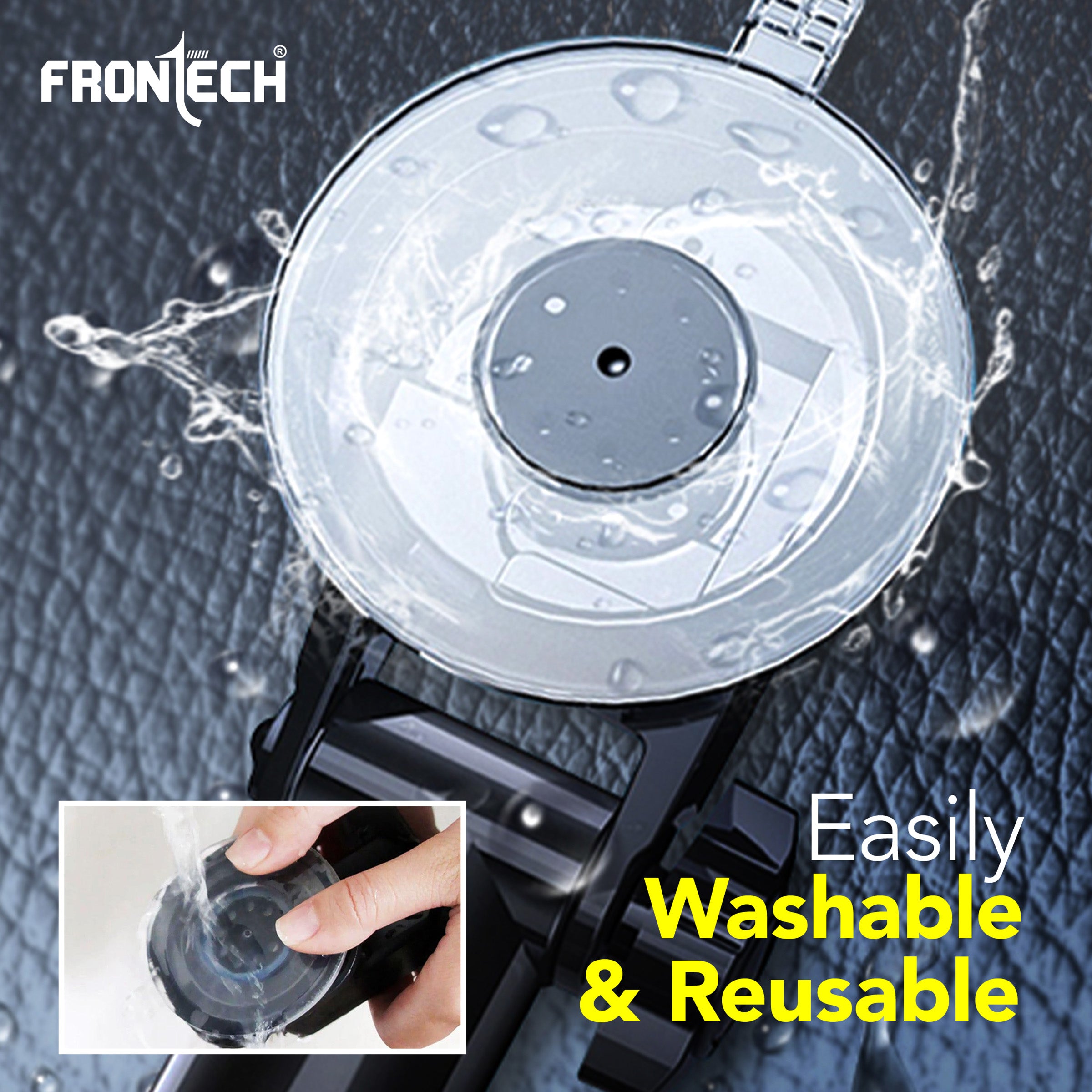FRONTECH 360° Rotating Car Phone Holder – One-Hand Operation, Adjustable Angle & Height, Anti-Slip Silicone Pad, Strong Sticky Gel Base – Universal Phone Mount for Smart Driving (CCH-0012)