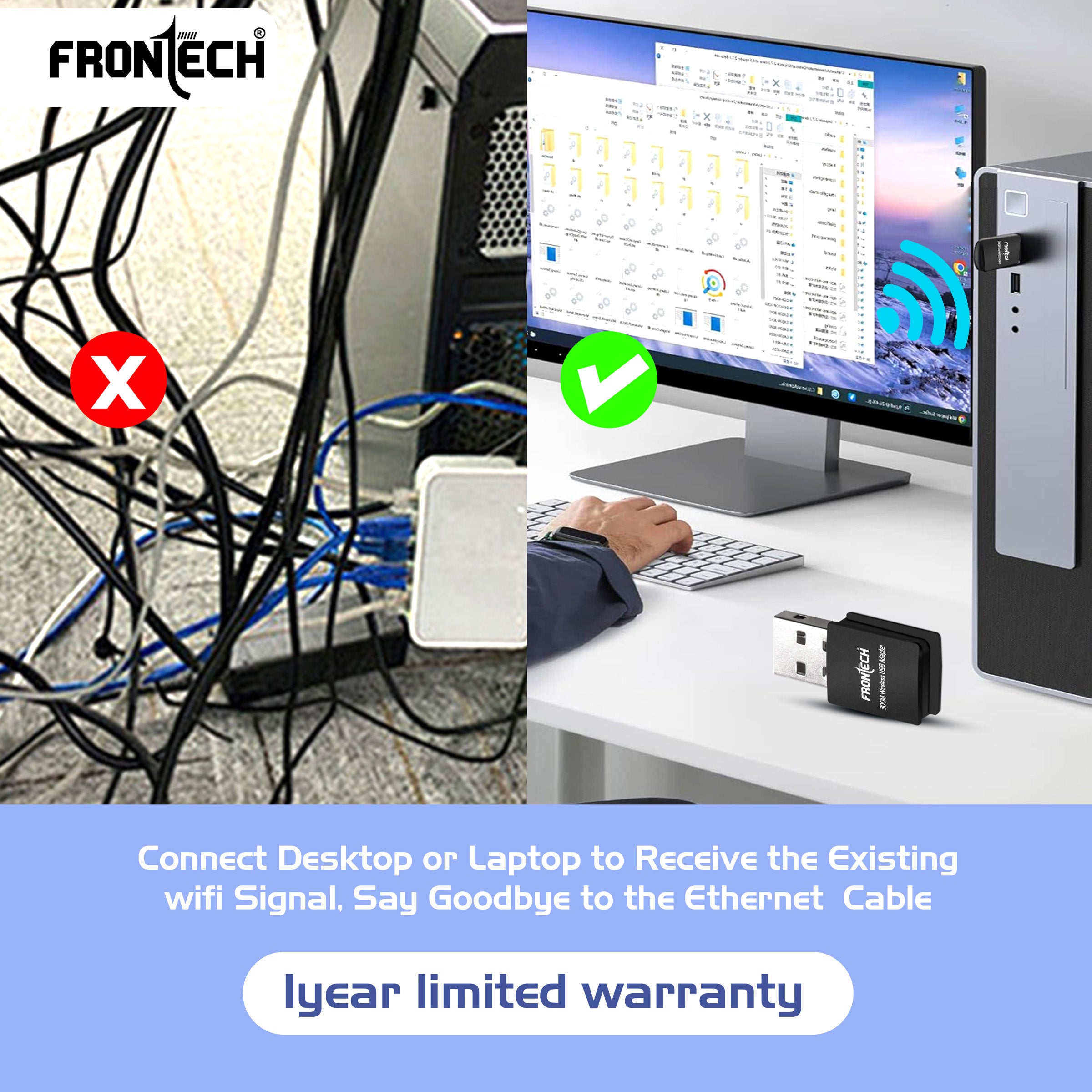 Frontech WiFi Dongle 300 Mbps (0842)