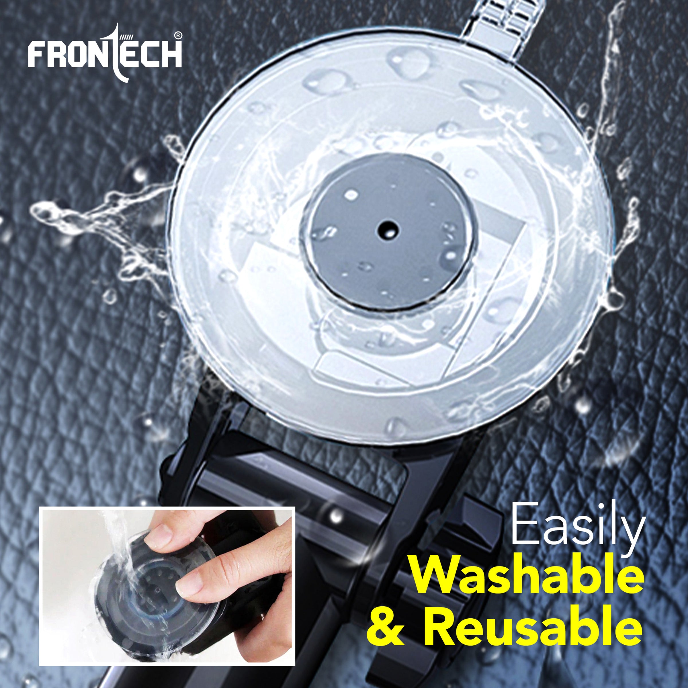 FRONTECH 360° Rotating Car Phone Holder–One-Hand Operation, Anti-Slip Silicone Pad, Adjustable Angle & Height, Strong Sticky Gel Pad– Universal Compatibility for All Phones (CCH-0011)