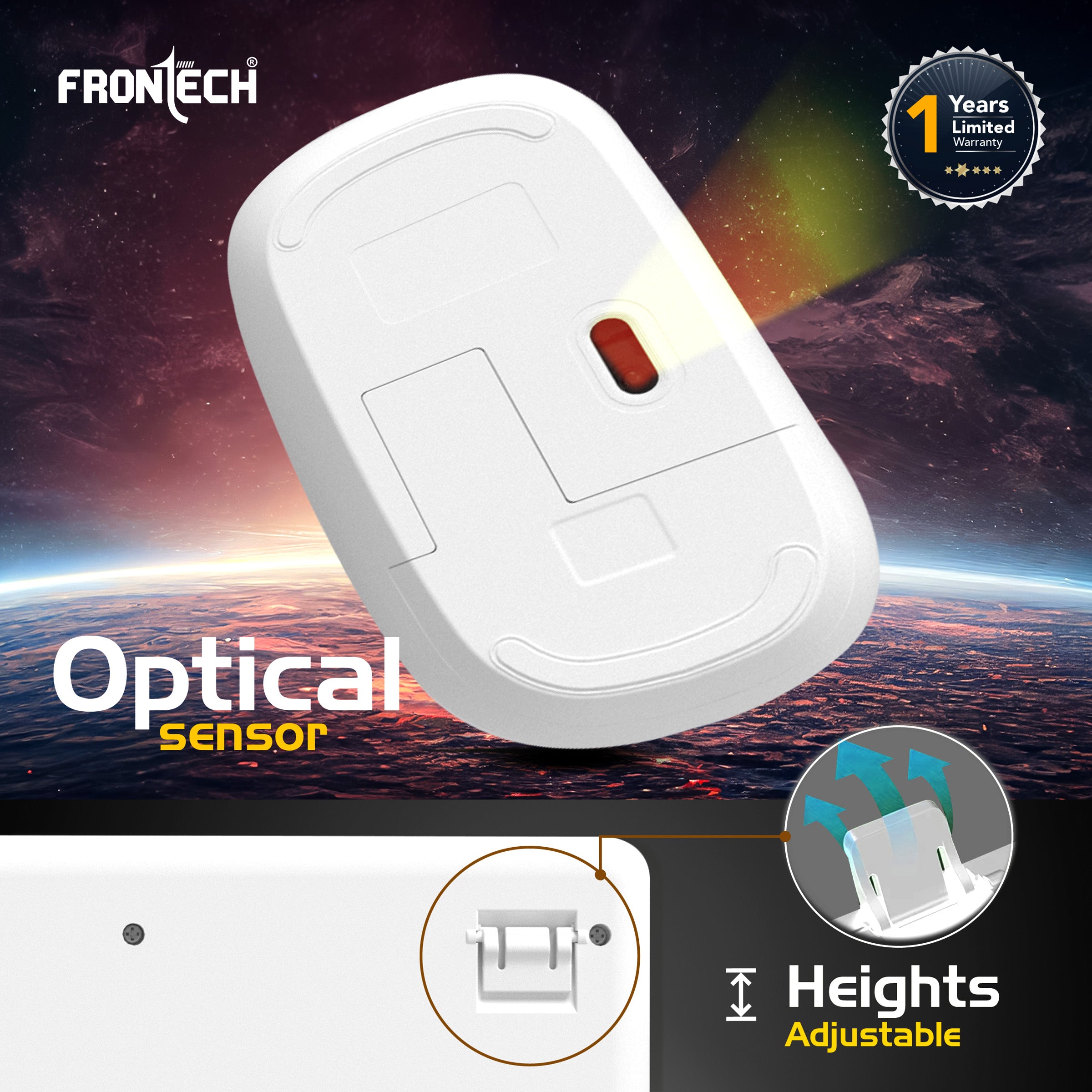 Frontech 2.4Ghz Rechargeable Wireless Keyboard and Mouse|104 Keys|1600 DPI|KB-0031| Combo Set (White)