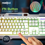 Frontech Wireless Gaming Keyboard & Mouse Combo|104 Keys Layout|2.4GHz|4800 DPI|6 button wireless optical mouse| Rechargeable Battery|1 Year Warranty