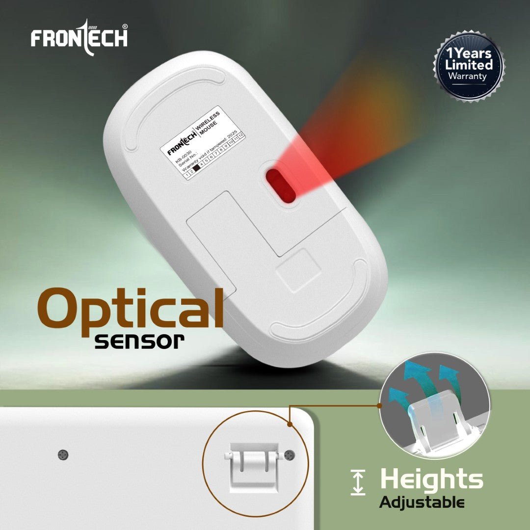 Frontech Wireless Keyboard & Mouse Combo: 2.4GHz, 104 Keys, 1200 DPI (KB-0030)