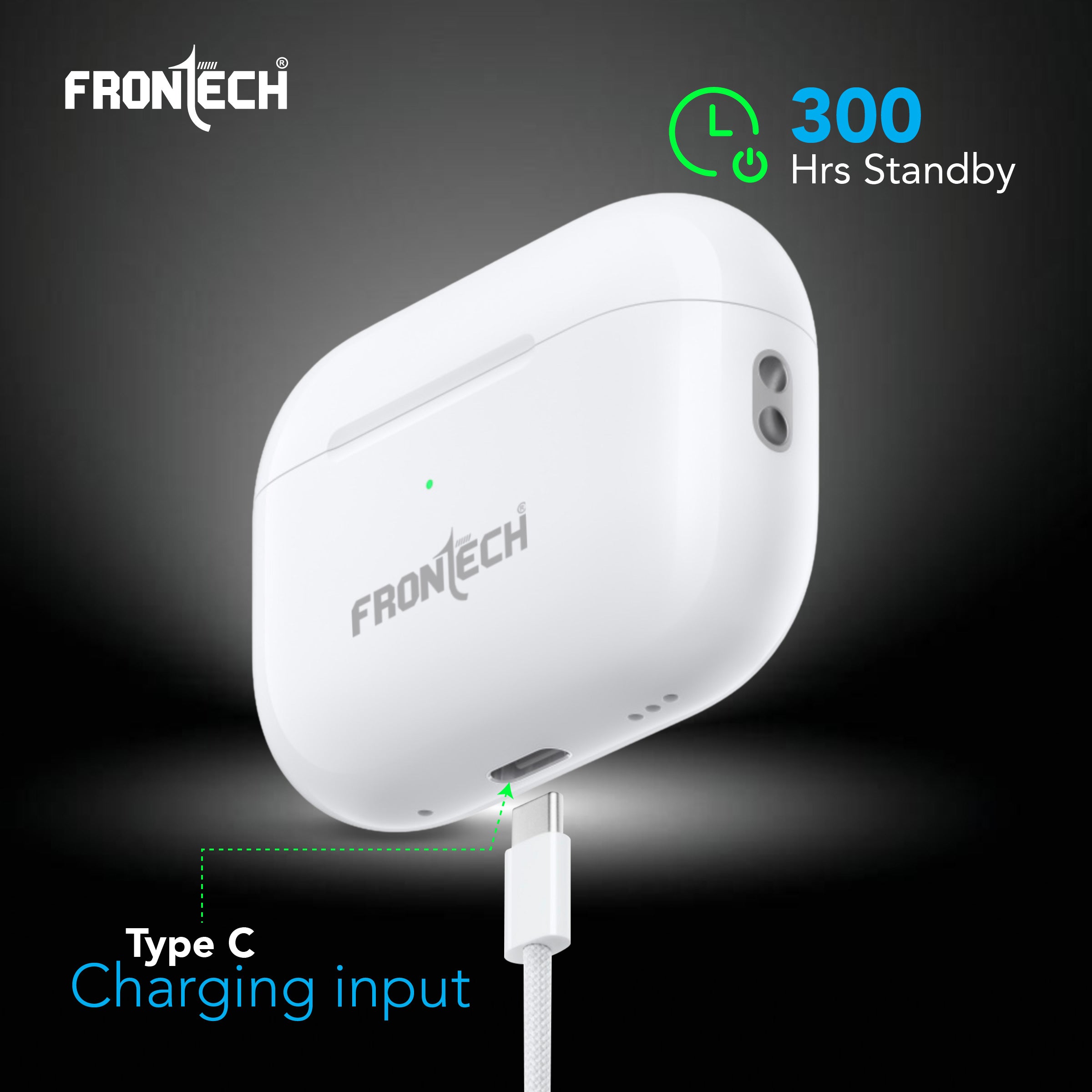 Frontech AURA TWS Earphones | Powerful Bass | 15Hrs Playback | 300 Hrs Standby | Touch Control | Bluetooth 5.0 (EF-0091)
