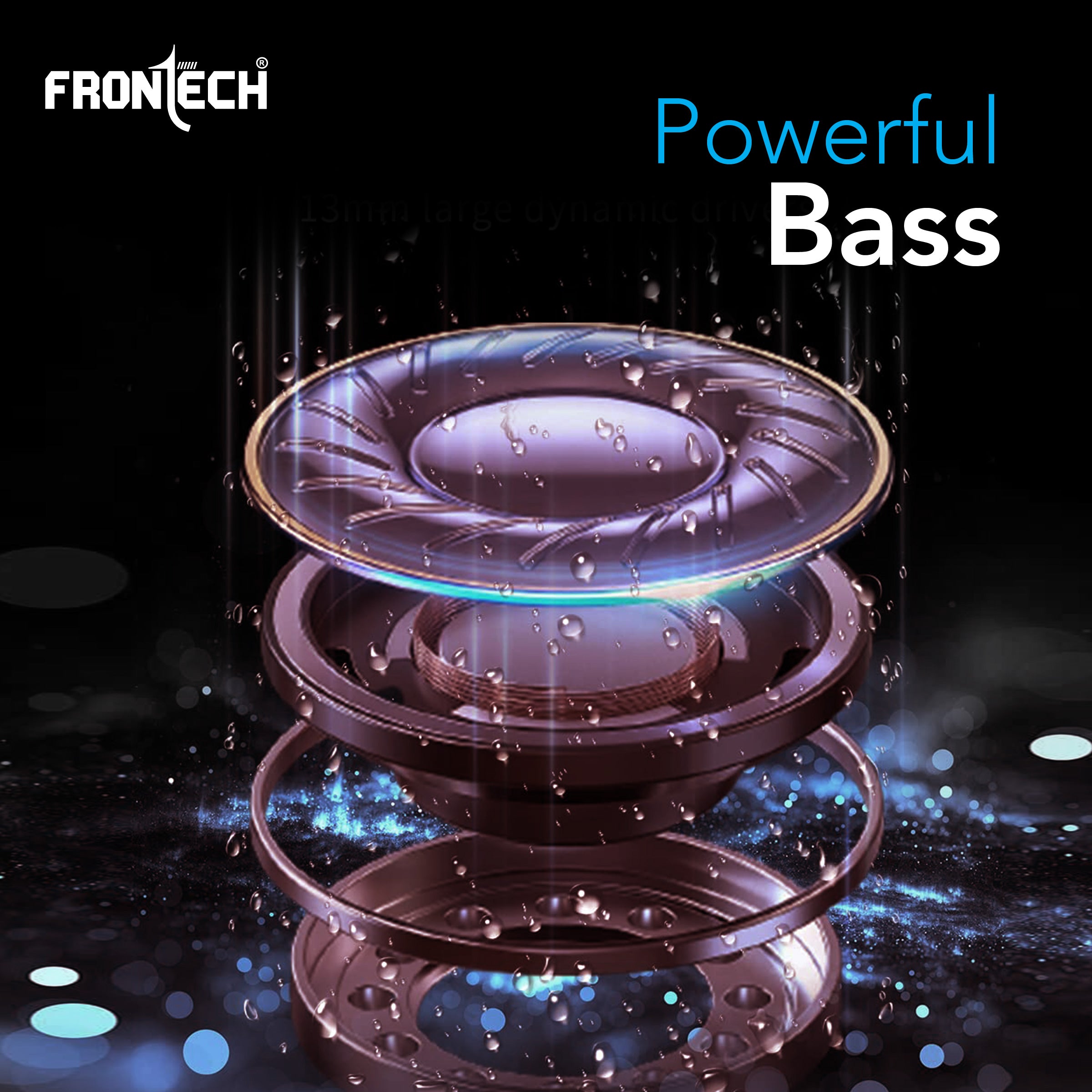 Frontech AURA TWS Earphones | Powerful Bass | 15Hrs Playback | 300 Hrs Standby | Touch Control | Bluetooth 5.0 (EF-0091)