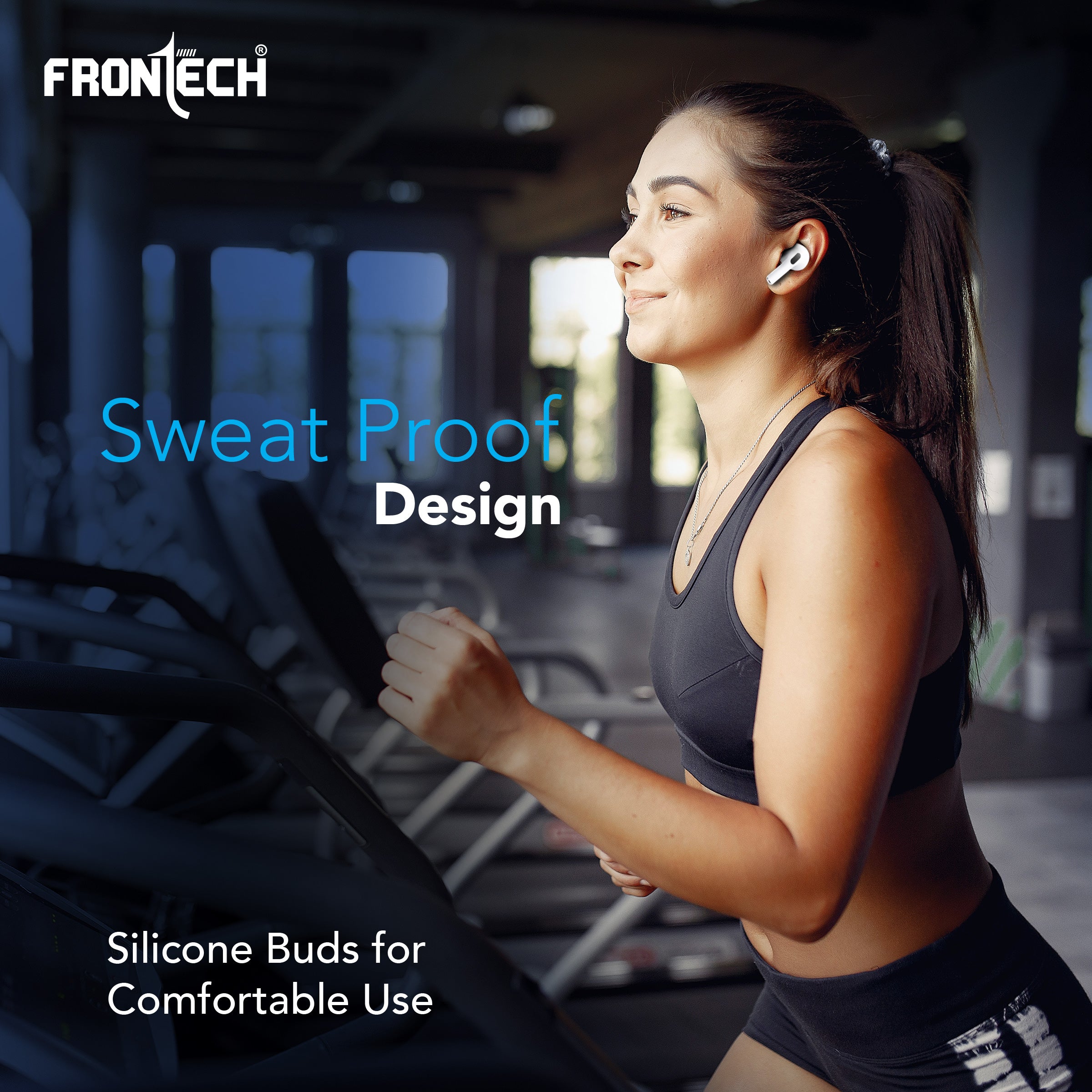 Frontech AURA TWS Earphones | Powerful Bass | 15Hrs Playback | 300 Hrs Standby | Touch Control | Bluetooth 5.0 (EF-0091)