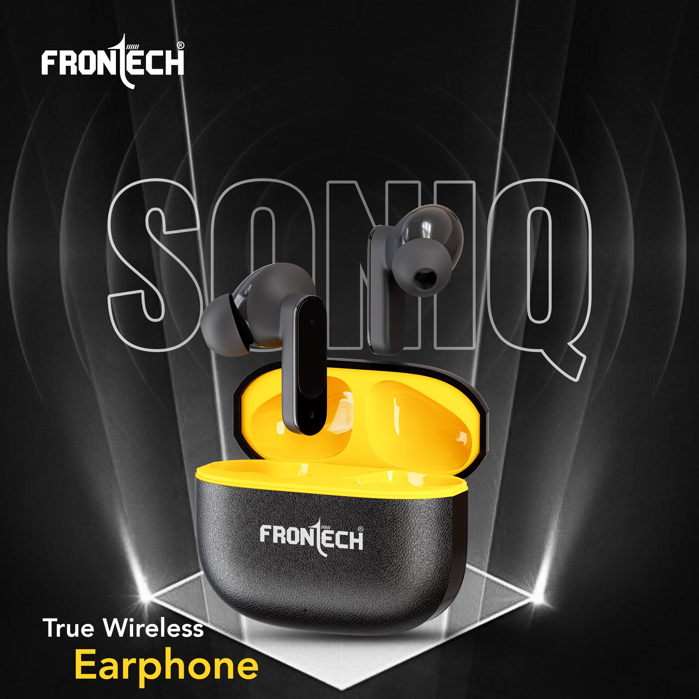 Frontech SONIQ TWS Earphones| Powerful Bass | 15Hrs Playback | 300 Hrs Standby |40ms Latency| Bluetooth 5.0 (EF-0092)