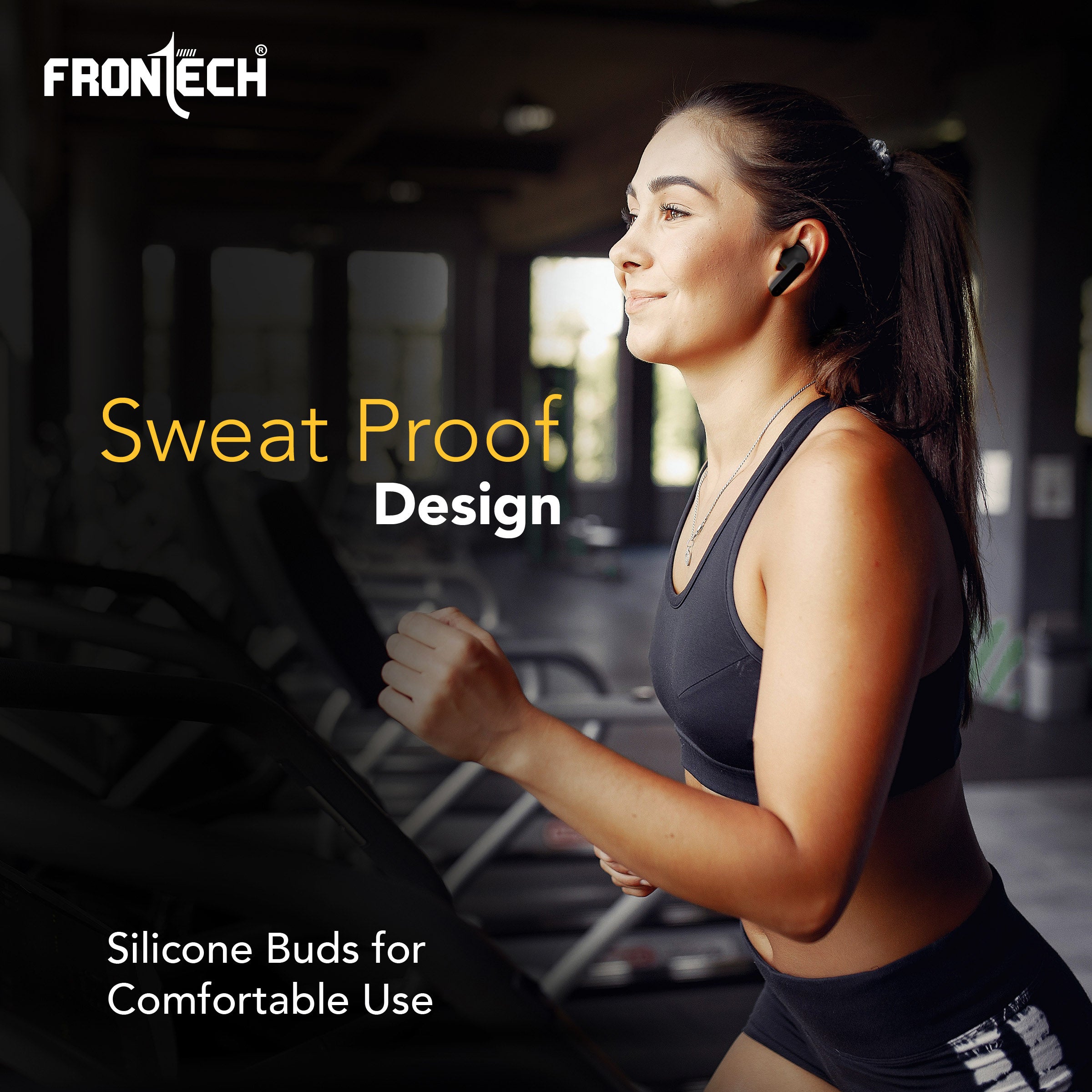 Frontech SONIQ TWS Earphones| Powerful Bass | 15Hrs Playback | 300 Hrs Standby |40ms Latency| Bluetooth 5.0 (EF-0092)