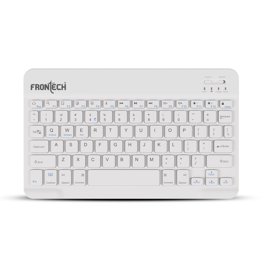 Frontech Wireless Mini Bluetooth Keyboard|78 Standard Keys|120 mAh Rechargeable Battery|1 year warranty