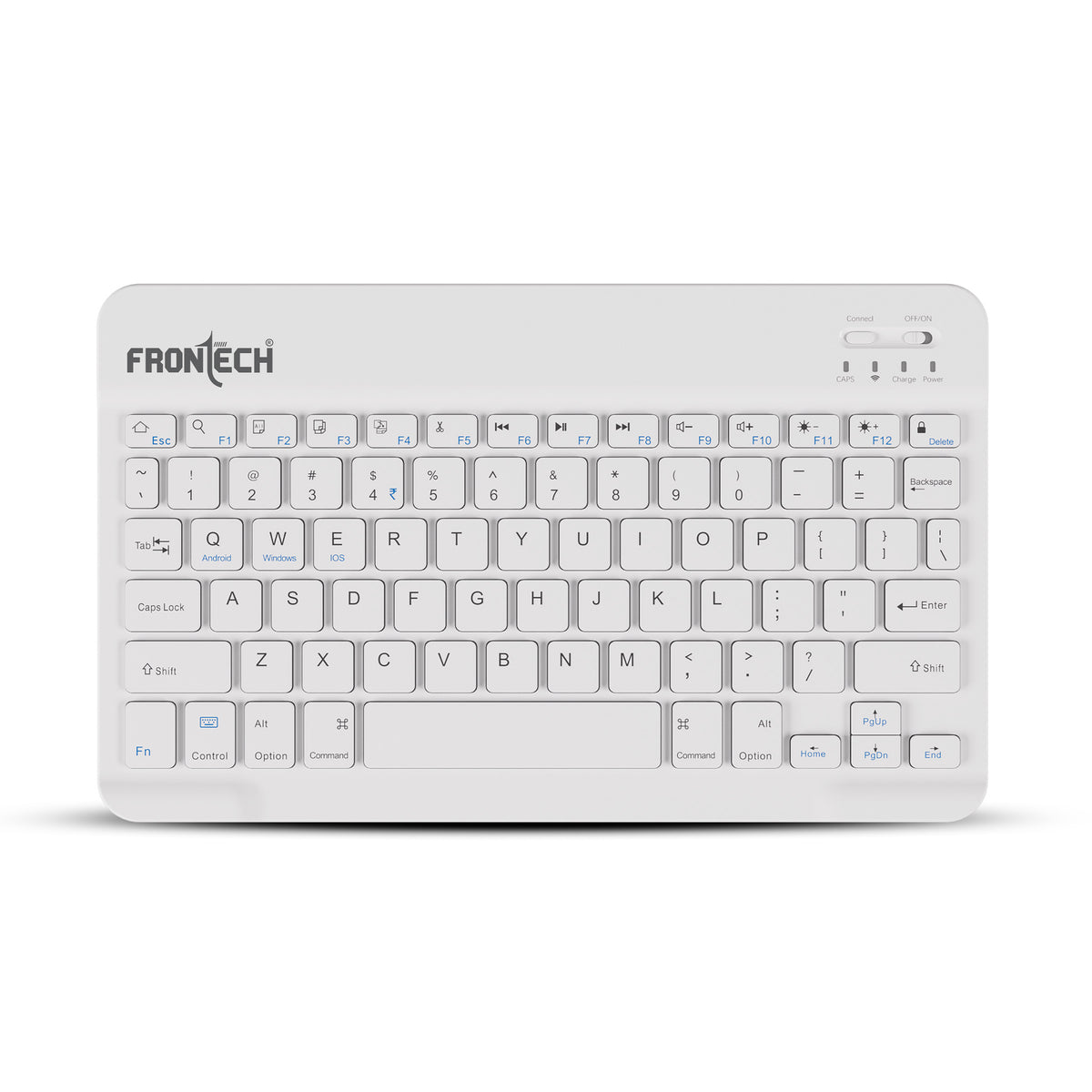Frontech Wireless Mini Bluetooth Keyboard|78 Standard Keys|120 mAh Rechargeable Battery|1 year warranty