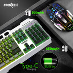 Frontech Wireless Gaming Keyboard & Mouse Combo|104 Keys Layout|2.4GHz|4800 DPI|6 button wireless optical mouse| Rechargeable Battery|1 Year Warranty