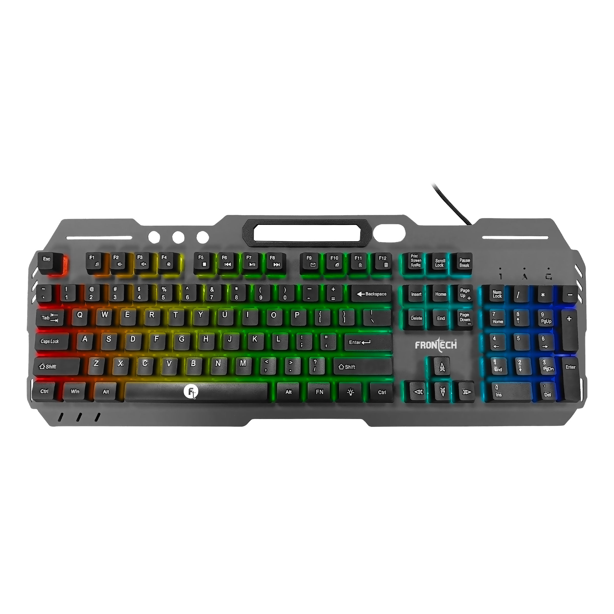 Wired Gaming Keyboard | 104 Keys | Rainbow Backlight | USB Plug & Play (KB-0049)