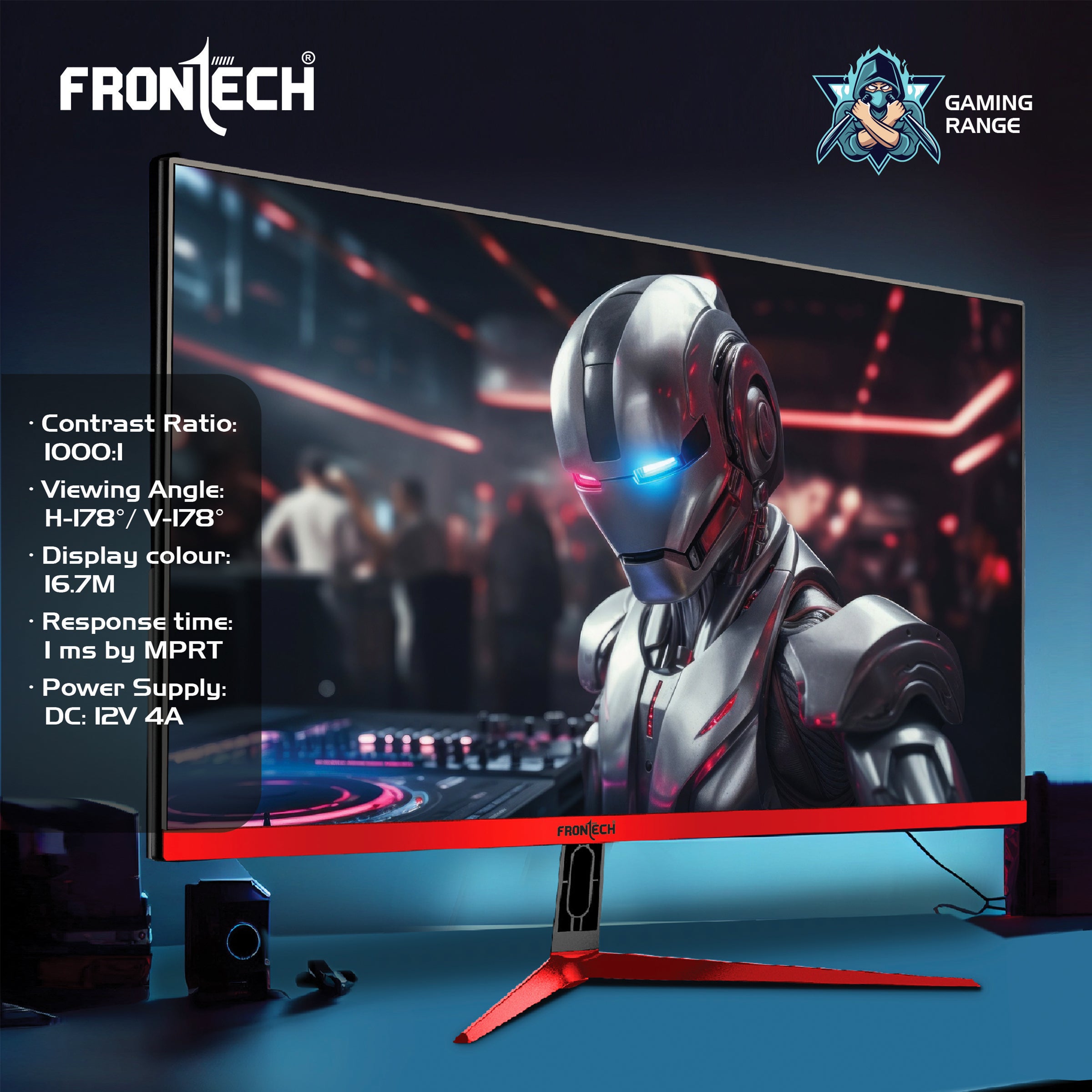 Frontech 27-inch (68.58 cm) Curved Gaming Monitor | 200Hz Refresh Rate | Full HD 1080p | Free Sync | Flicker-Free | HDMI & DP Dual Input (MON-0052)