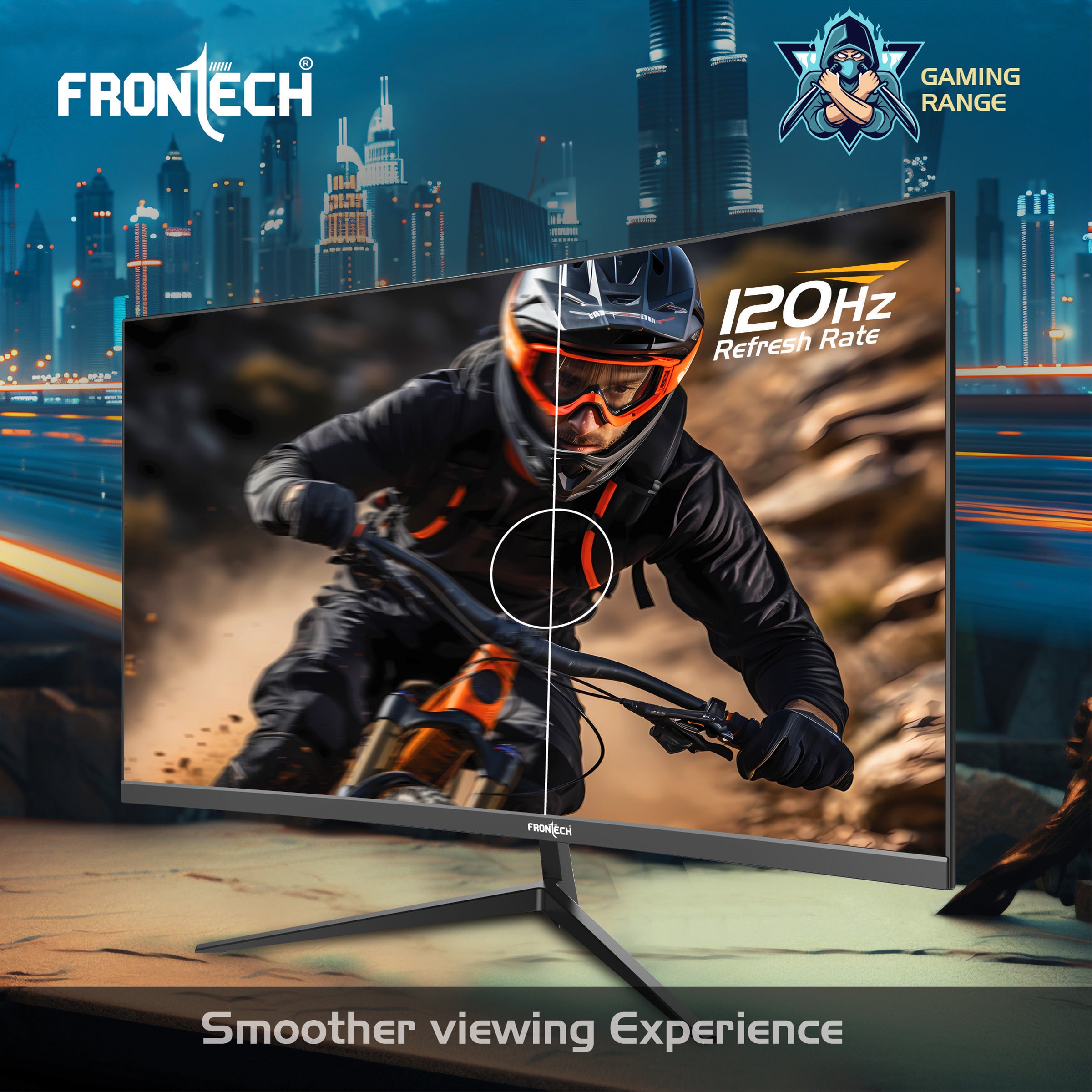 Frontech 27-Inch (68.58 cm) Curved Gaming LED Monitor | Full HD 1080p | 120Hz Refresh Rate | RGB Lights | HDMI & VGA Dual Input | Wall Mountable | 3 Years Warranty (MON-0053A)