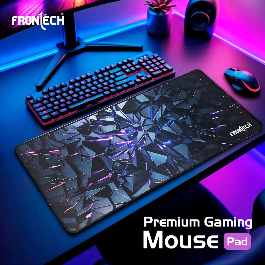 Frontech Premium Gaming Mouse Pad | Extended Desk Mousepad with Anti-Slip Rubber Base, Stitched Edges | Water & Heat Resistant | Smooth & Precise Control (MSP-0059)