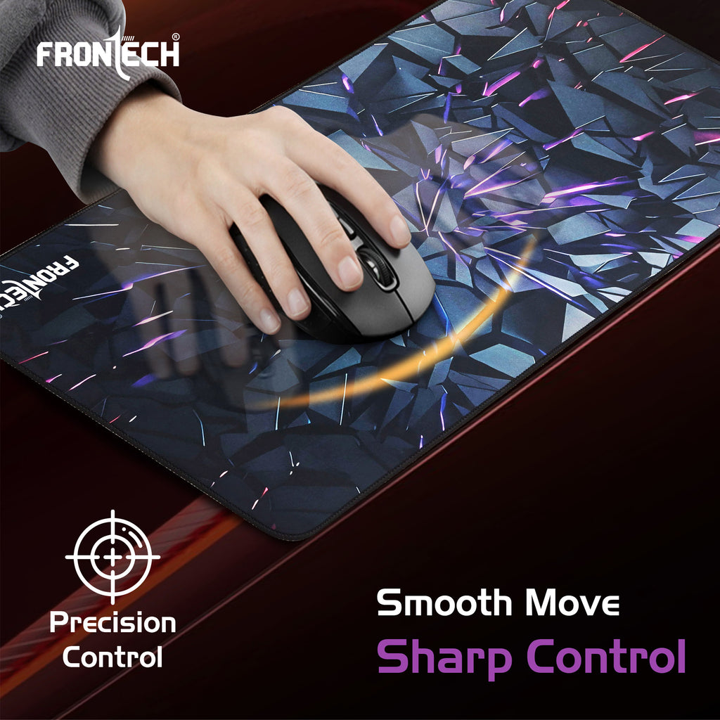 Frontech Premium Gaming Mouse Pad | Extended Desk Mousepad with Anti-Slip Rubber Base, Stitched Edges | Water & Heat Resistant | Smooth & Precise Control (MSP-0059)