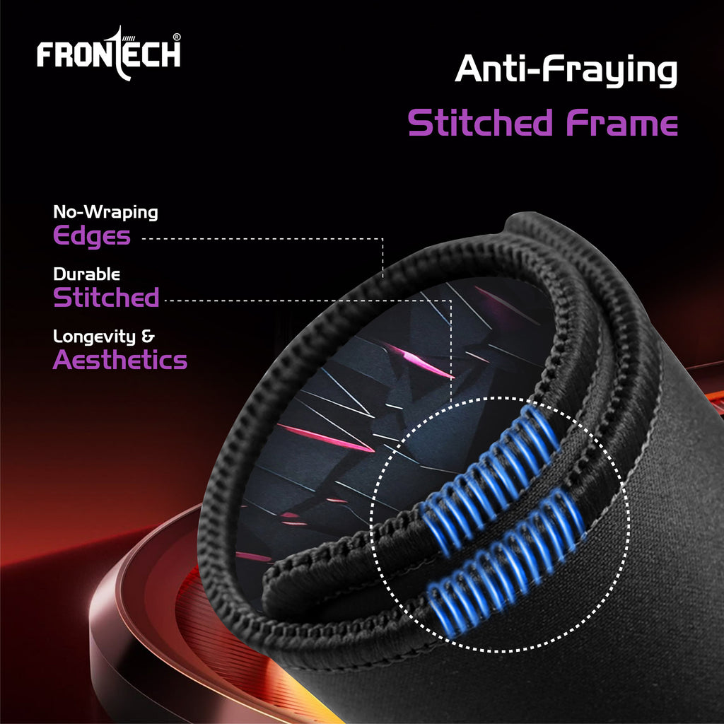 Frontech Premium Gaming Mouse Pad | Extended Desk Mousepad with Anti-Slip Rubber Base, Stitched Edges | Water & Heat Resistant | Smooth & Precise Control (MSP-0059)