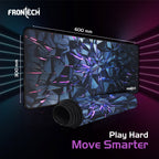 Frontech Premium Gaming Mouse Pad | Extended Desk Mousepad with Anti-Slip Rubber Base, Stitched Edges | Water & Heat Resistant | Smooth & Precise Control (MSP-0059)