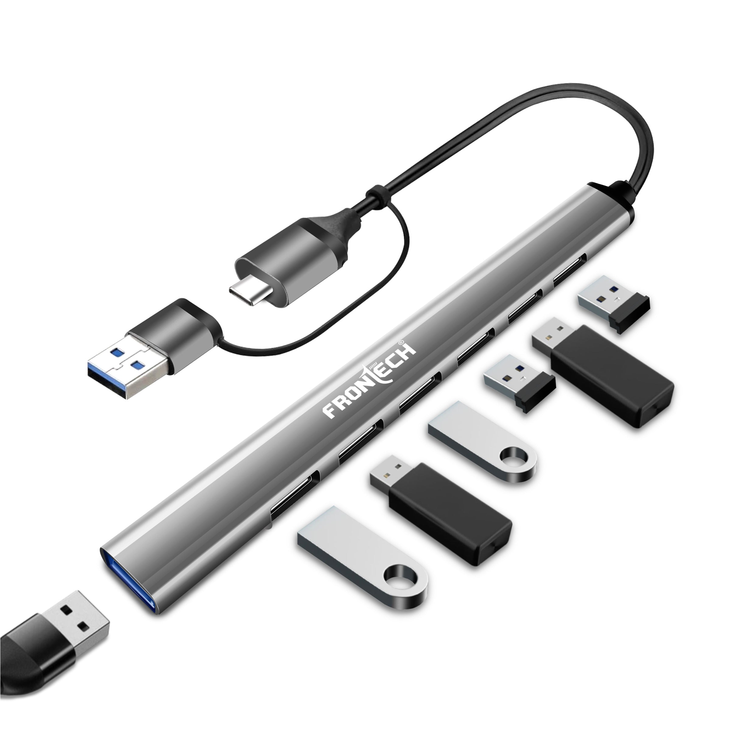 Frontech Icon Buy Frontech 7-in-1 Type C+A USB Hub | 5Gbps Data Transfer – Frontech ...