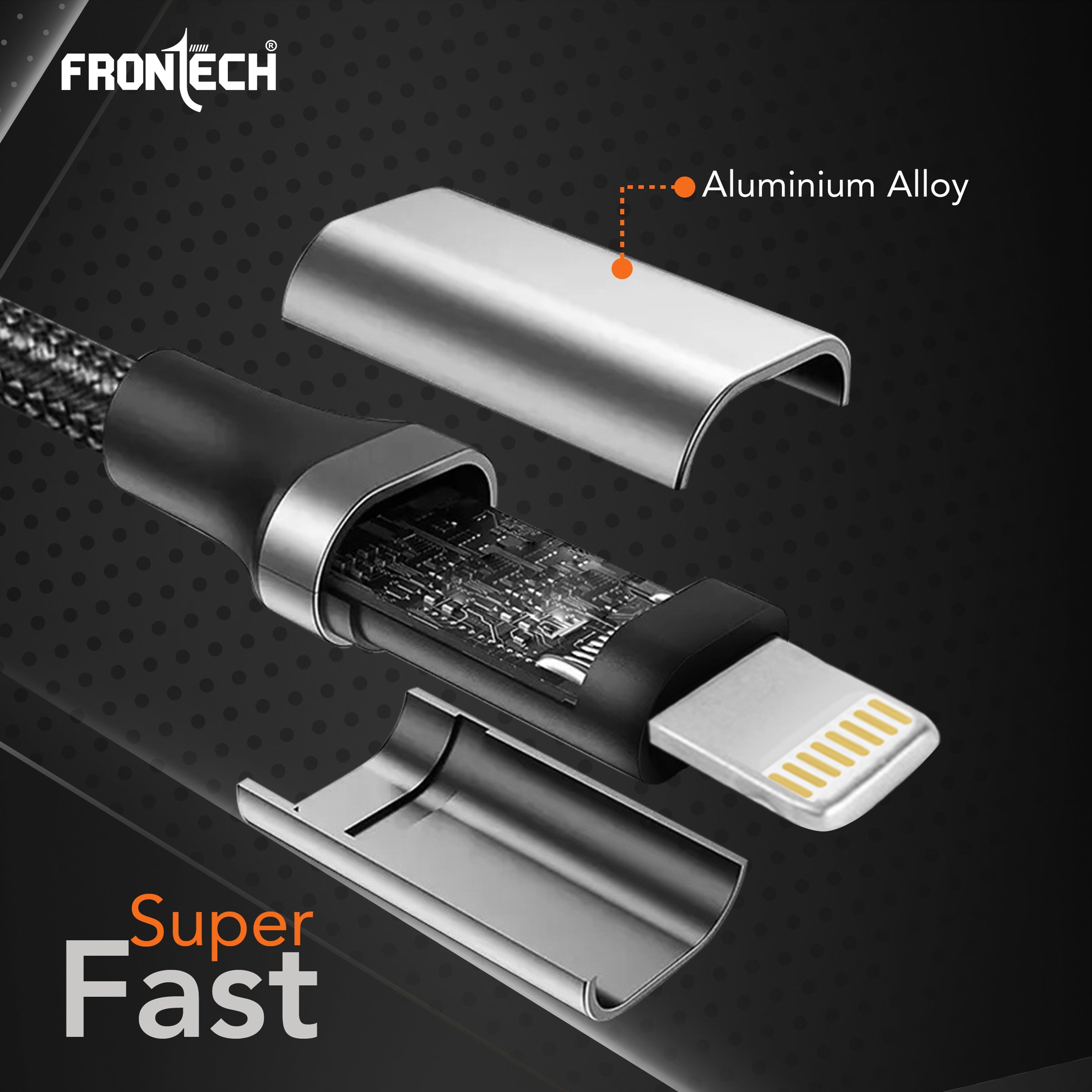 Frontech 8 Pin to 3.5mm Audio Converter – Compact Nylon Braided Adapter, Aluminum Alloy, Plug & Play, Supports Headphones, Mic & Music Playback for Smartphones/Laptops/Tablets/PC