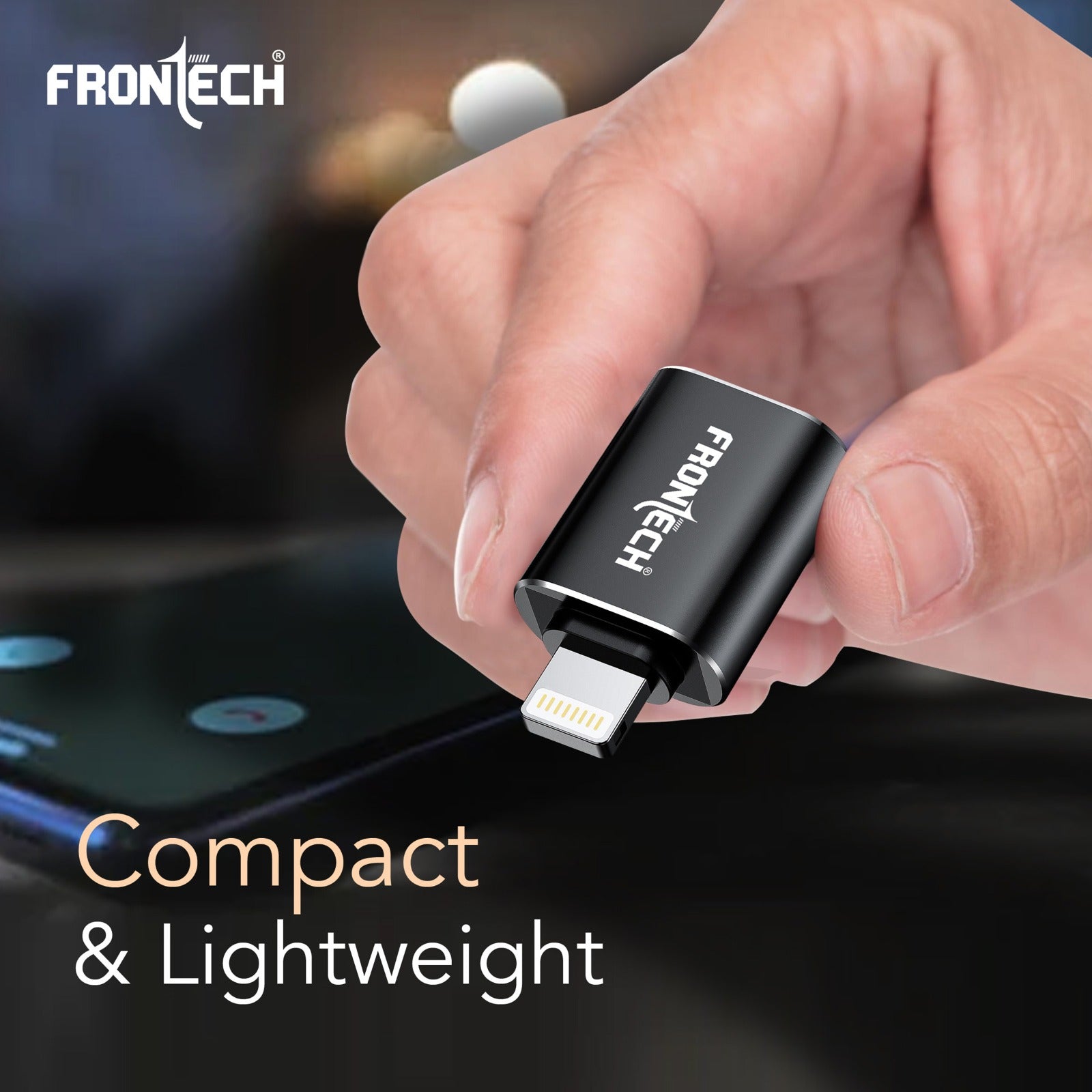 Frontech 8 Pin to USB 3.0 OTG Converter, Aluminium Alloy, High-Speed 5Gbps Data Transfer, Lightweight & Portable Adapter (NC-0057)